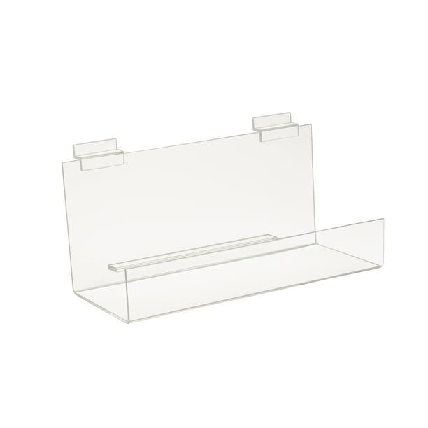 Clear Acrylic 12 in. L x 4 in. D Straight Shelf with Lip for Slatwall (Pack of 6)