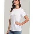 thumbnail image 3 of Womens Short Sleeve Basic Shirts Crewneck Tees Loose Fit Fashion Tops Casual Summer Clothes, 3 of 6