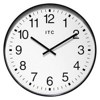 Infinity Instruments 19 inch Large Round Non-Ticking Silent Battery Operated Easy to Read Clock for Office, Classroom, School, Black