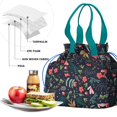 thumbnail image 4 of Pioneer Flower Floral Print Pattern Drawstring Lunch Bag Women - Drawstring Lunch Bag Insulated for Work Office - Stain-Resistant Large Lunchbags for Women with Multi-Pockets, 4 of 6