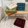 thumbnail image 2 of Bewildely Cojín de piso de apoyo y transpirable para una experiencia sentada Cómoda almohada de cojín de tatami Conjuntos de muebles de dormitorio vino rojo 42*42 cm (espesor 10 cm), 2 of 6