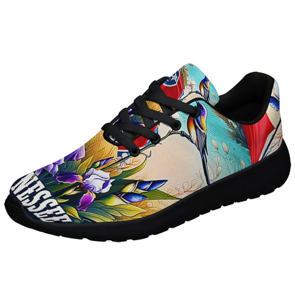 Tennessee Mocking Bird Iris Flower Shoes Sneakers for Women Men Black Size 3.5