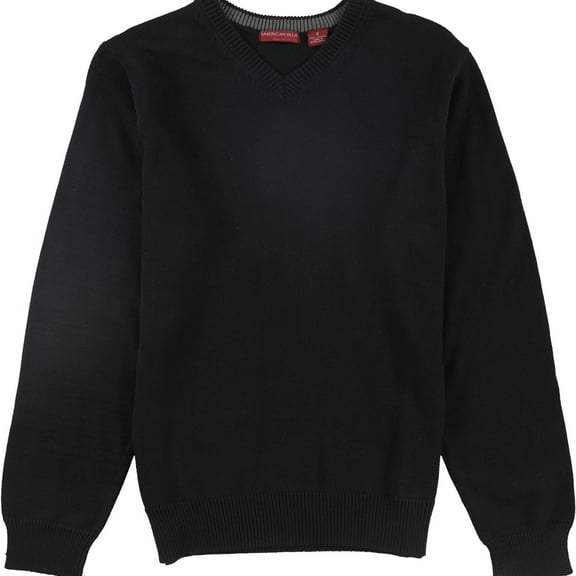 American Blue Mens V-Neck Pullover Sweater, Black, Small