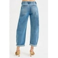 thumbnail image 7 of Womens Plus Size Mid Rise Barrel Jeans Rolled Cuff Relaxed Fit Washed Denim With Pockets For Everyday Comfort Wear, 7 of 7