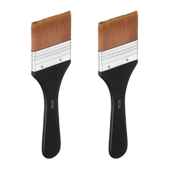 Uxcell 2 Pcs Flat Paint Brush 2.36" Width Nylon Acrylic Painting Brushes, Dark Red