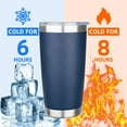thumbnail image 5 of 20oz Tumbler with Lid Stainless Steel Insulated Tumblers Travel Coffee Tumbler Bulk Double Wall Vacuum Insulated Water Cup  for Women Men Her Him Home Office  (Navy Blue), 5 of 8