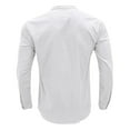 thumbnail image 3 of Fesfesfes Blouse Shirt for Men Linen Long Sleeve Stand Collar V Neck Pullover Shirt Pocket Button Top Sale Items, 3 of 4