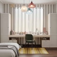 thumbnail image 5 of Cream Geometric Kitchen Curtains 84 Inch Length, Modern White Stripe Abstract Distortion Art Grommet Top Bedroom Living Room Curtains, Light Filtering Cafe Curtain Drapes 2 Panels Set 104''x84'', 5 of 9