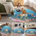 thumbnail image 5 of Turtle Coastal Round Area Rug 3Ft Washable Small Circle Rugs for Kitchen Entryway, Nautical Ocean Summer Beach Coral Octopus Non-Slip Carpet Floor Mats Indoor Outdoor Carpet Runner Home Decor, 5 of 8