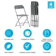 thumbnail image 5 of Emma + Oliver Folding Chair - Grey Plastic - 4 Pack 650LB Weight Capacity - Event Chair, 5 of 15