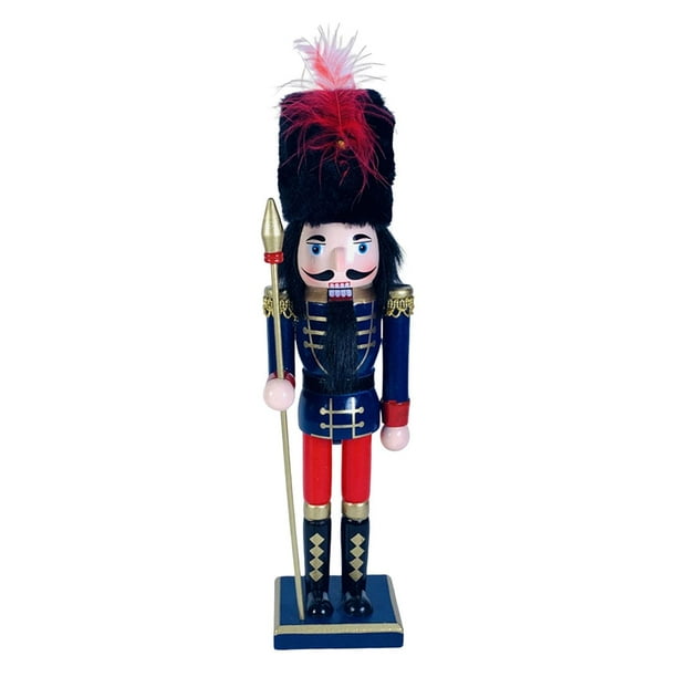 Figura de soldado cascanueces de decoración navideña de beautywom para estantería de estar Azul