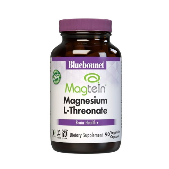 Bluebonnet Magtein Magnesium L-Threonate, Brain Health*, 90 Vegetable Caps, 30 Days