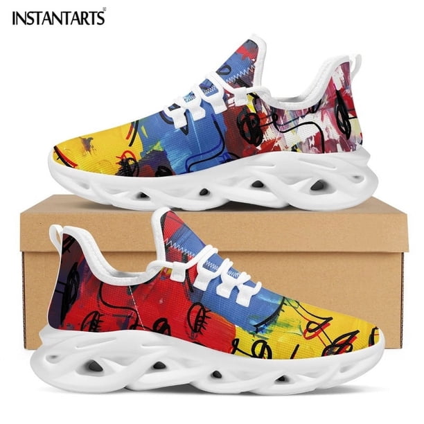 Recién llegado, zapatos deportivos casuales con patrón tribal, zapatillas de malla para mujer, calzado de plataforma cómodo de alta calidad, zapatos