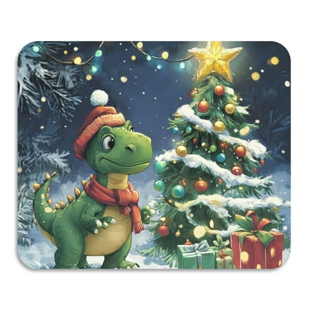 

Cute Dinosaur Christmas Tree Diatomite Dish Drying Mat Drain Pad for Kitchen Sink Countertop 16 x 12