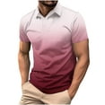thumbnail image 2 of Vetsdori Casual Shirts for Men Button up Collared Pull-On Hot Pink Holiday Short Sleeve Summer V-Neck Mens T-Shirts, 2 of 6