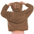 thumbnail image 6 of Olyvenn Womens Crew Neck Pullover Puffer Long Sleeve Loose Jacket Half Zip Hooded Coat with Drawstring Lightweight Jackets Brown XL, 6 of 6