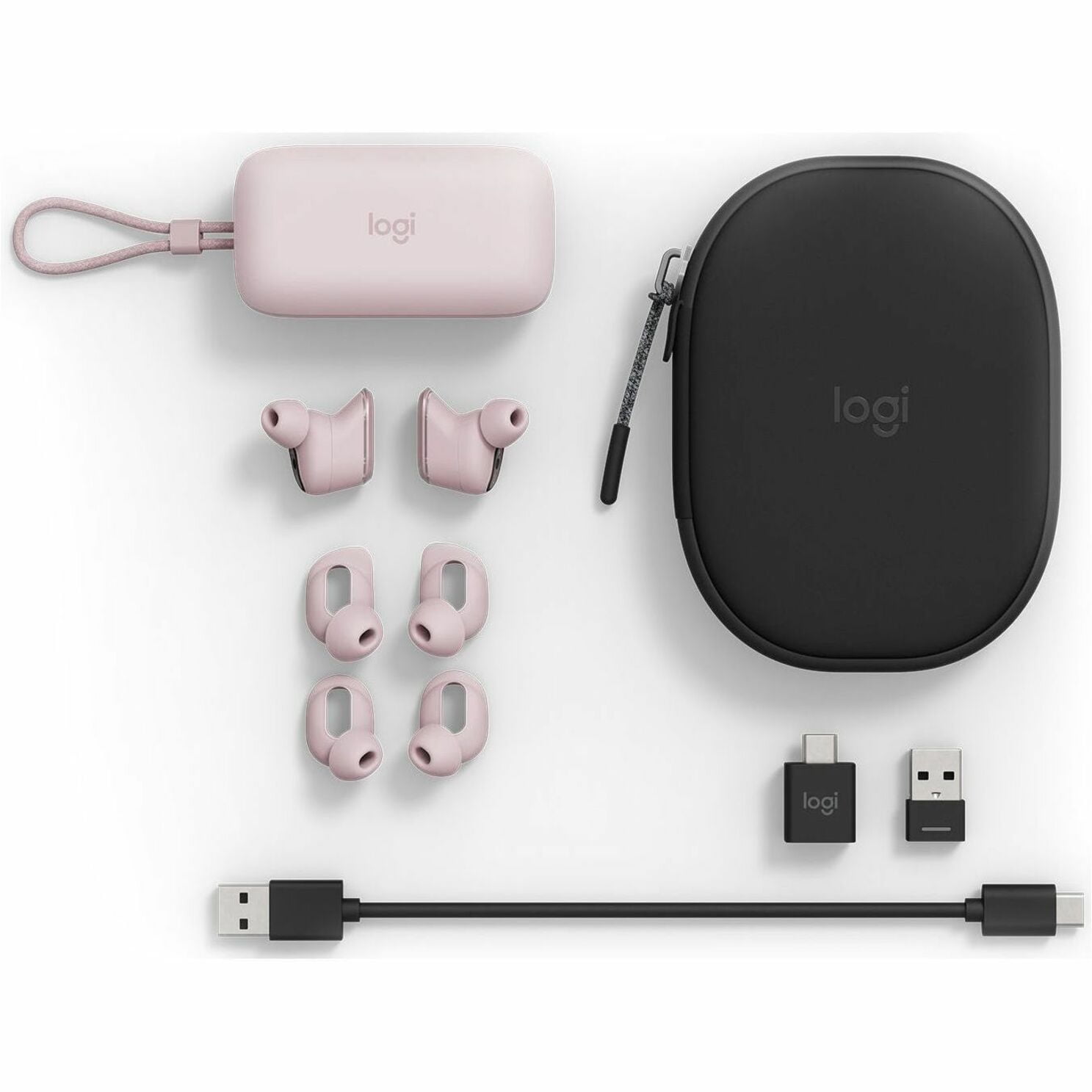 Logitech Zone True Wireless - Stereo - USB Type A - True Wireless - Bluetooth - 98.4 ft - 20 Hz - 20 kHz - Earbud - Binaural - In-ear - Noise Cancelling, Omni-directional, MEMS Technology Microphon...