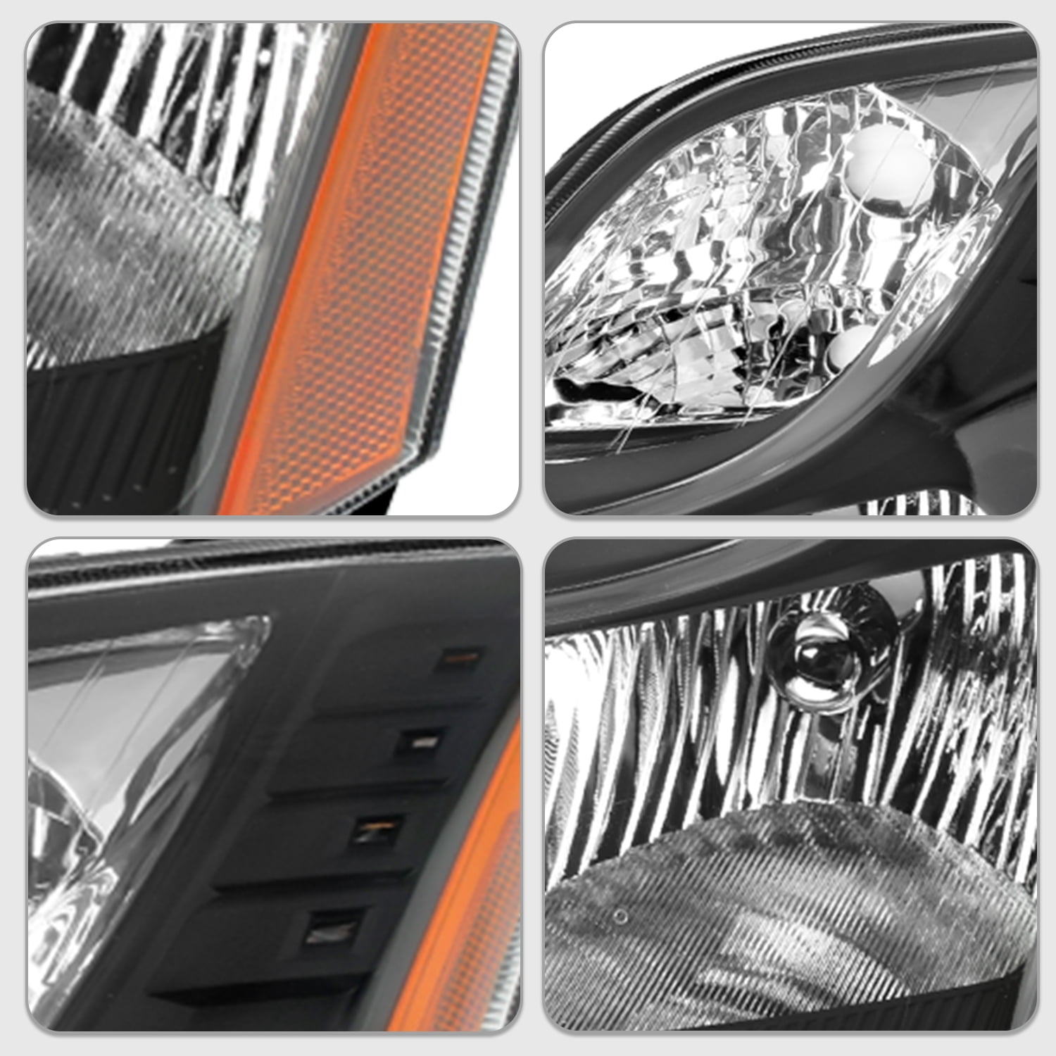 For 2010 2011 2012 Nissan Sentra Black Housing Amber Corner Headlights Lamps L+R