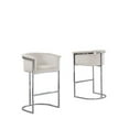 thumbnail image 2 of Cream Velvet Counterheight Chair (Single) with Silver Metal Chrome Base, 2 of 4
