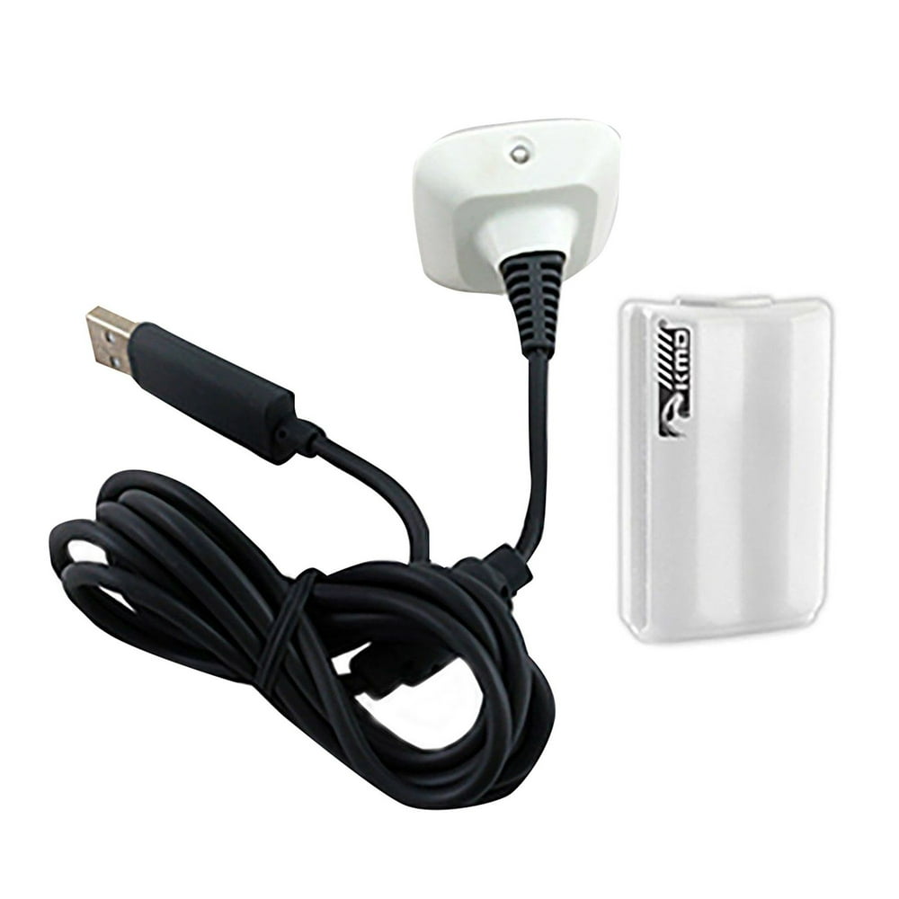 For Xbox 360 Charger Kit by KMD Charging Cable and Rechargeable Battery
