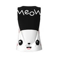 thumbnail image 5 of Xecao Cat Meow print women's scoop neck, loose-fit workout tank tops for the gym., 5 of 9