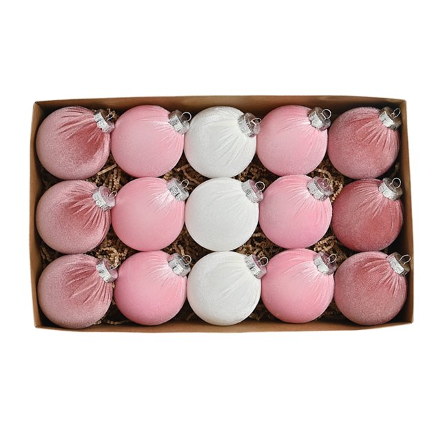 15 unids/caja bolas de plástico adornos decoración de árbol de Navidad 8cm decoración del hogar de fiesta