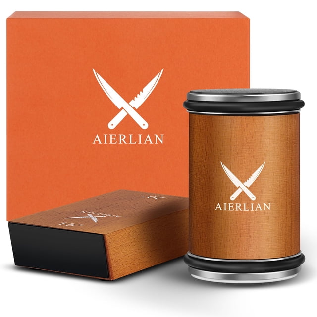 Afilador de cuchillos AIERLIAN Rolling con diamantes y cerámica marrón