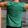 thumbnail image 3 of FRSASU Vintage T Shirts for Men Graphic Y2K Gym Shirts Temperature Variation Letter Sleeveless Loose Cut off Tank Tops Green, 3 of 4