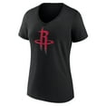 thumbnail image 2 of Women's Black Houston Rockets Primary Logo V-Neck T-Shirt, 2 of 3