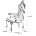 thumbnail image 4 of Benzara Wood & Leather Dining Chair with Armrests in White and Brown (Set of 2), 4 of 5