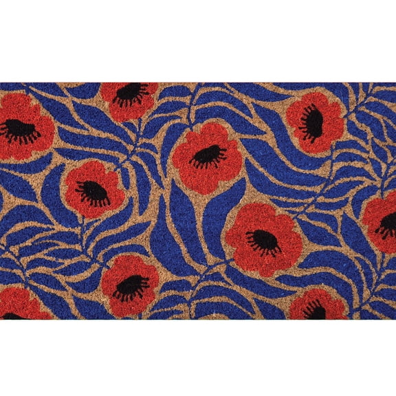 Briarwood Lane Spring Coir Doormat 30x18 Poppies Coir Doormat