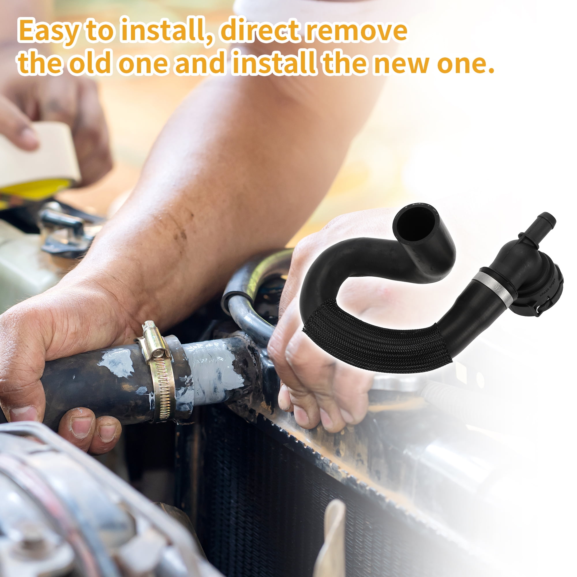 Unique Bargains Upper Radiator Hose CV618286YC For Ford Escape 2.0L 2013-2016 Rubber Black