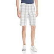 IZOD Men's Flat Front Poplin Plaid Short, High Rise, 38W