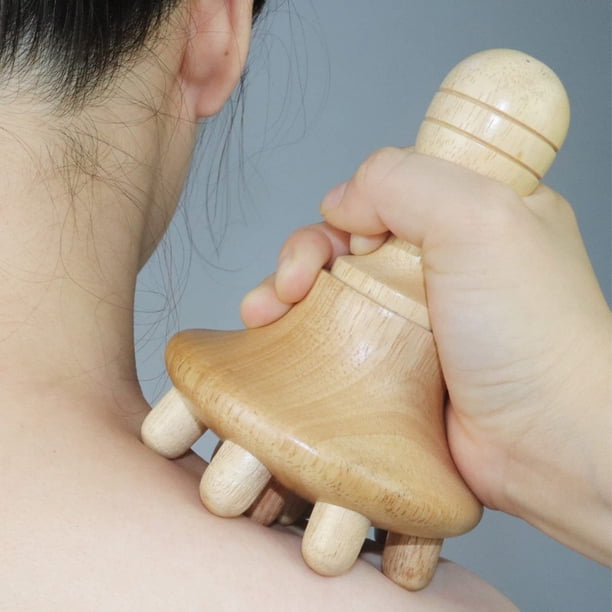 RV Peine de masaje de madera, fregador de manos, herramientas de mano, herramienta de Fascia, herramienta de masaje del cuero cabelludo, masajeador de cuero cabelludo seco, herramienta de masaje de drenaje de madera Rojo Verde