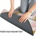 thumbnail image 3 of Pink Marble Gold Wave Pattern Hot Yoga Mat Towel Non Slip for Hot Yoga - Quick-Drying Yoga Mat Cover with 4 Corner Pockets with Travel Bag - Hot Yoga Towel Non Slip 70"x26", 3 of 6