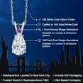 thumbnail image 2 of Gem Stone King 14K White Gold White Moissanite and Purple Amethyst Pendant Necklace for Women | 1.99 Cttw | Gemstone Birthstone | Pear Shape 10X7MM | With 18 inch Chain, 2 of 7