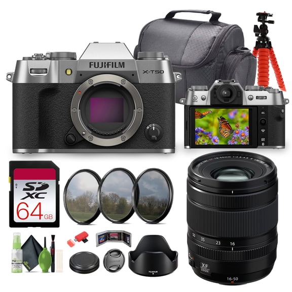 FUJIFILM XF 16-50mm f/2.8-4.8 R LM WR Lens   FUJIFILM X-T50 Body - Silver-Bundle