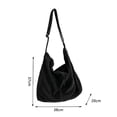 thumbnail image 3 of Bolsa de viaje de pana de hombro de moda para mujer para vacaciones de fin de semana (negro) Ehuebsd Para Estrenar, 3 of 8