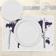 thumbnail image 3 of Ambesonne Map Place Mats Set of 4, Vivid Indigo World Graphic, Standard Size, Indigo White, 3 of 6