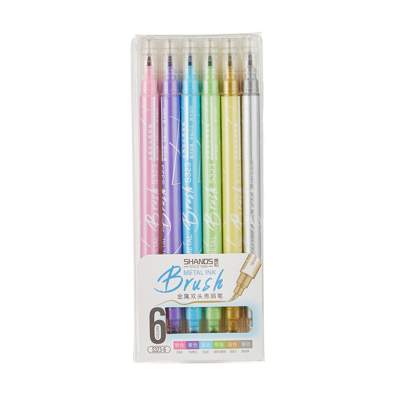 Metallic Markers Pens, Dual Tip Metallic Pens for Rock Painting,Tattoo painting, Ceramic, Card Making, Black Paper, Easter Egg, Metal