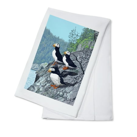 

Horned Puffins (100% Cotton Tea Towel Decorative Hand Towel Kitchen and Home)