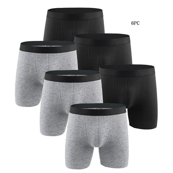 LYEAA Men Underwear Value Pack of 6 Cotton Soft Breathable Boxers Solid Plus Comfortable Athletic Underpants Elastic Waistband Fashion Support Pouch Briefs No fly Multicolor S