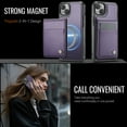 thumbnail image 5 of Compatible Magsafe 2 in 1 Detachable iPhone 13 Wallet Case with Card Holder Women Men,Magnetic PU Leather RFID Blocking Flip Kickstand Credit Slots Luxury Leather Case for iPhone 13, Purple, 5 of 12