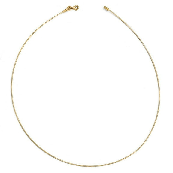 Auriga Fine Jewelry 14K Yellow Gold Detachable Clasp Omega Necklace 16inch for Women