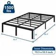 LUSIMO Queen Size Bed Frame with Storage Queen Platform Bed 14 Inch