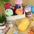 thumbnail image 3 of MICLOZYT Milk Cotton Lightweight Yarn for Knitting,Crocheting,and Crafts,Soft Yarn for Crocheting and Hand Knitting,Gradient Color,1 Pack(1.76oz),Clearance, 3 of 11
