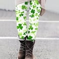 thumbnail image 6 of lcziwo Women's St Patrick's Day Leggings Novelty Shamrock Print High Waist Yoga Pants Slim Fit Stretchy Workout Tights Holiday Bottom Trousers Multicolor M, Lightning Sales Today, 6 of 7