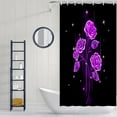 thumbnail image 3 of Purple Rose Shower Curtain Beautiful Flowers in The Dark Bath Curtain for Women Fabric Cloth Bathroom Decor Set Hooks Included 72"x 72" Black, 3 of 6