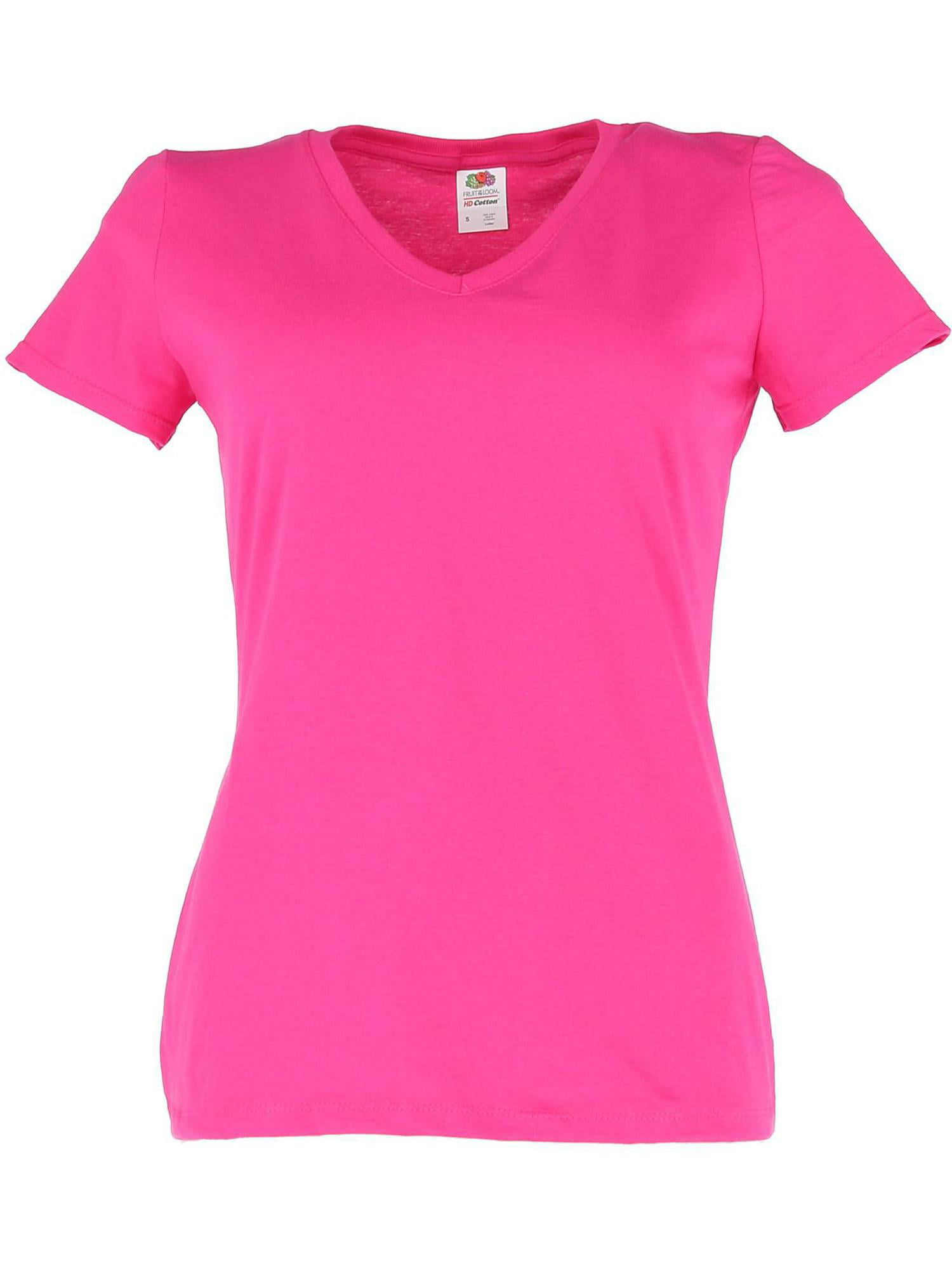 Fruit of the Loom - Fruit of the Loom Cotton V Neck Tee Shirt (Women's ...