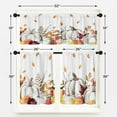 thumbnail image 4 of White Pumpkins Kitchen Curtains Autumn Leaves Window Curtains Valance and Tier Set 36 Inch, Thanksgiving Flower Rod Pocket Short Tier Curtain for Room, Watercolor Small Cafe Kitchen Decor, 4 of 6